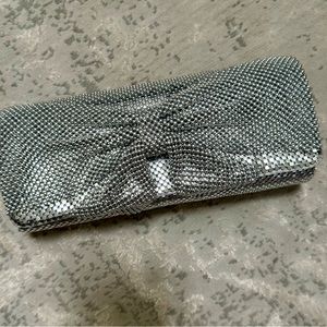 Silver Bow Evening Clutch